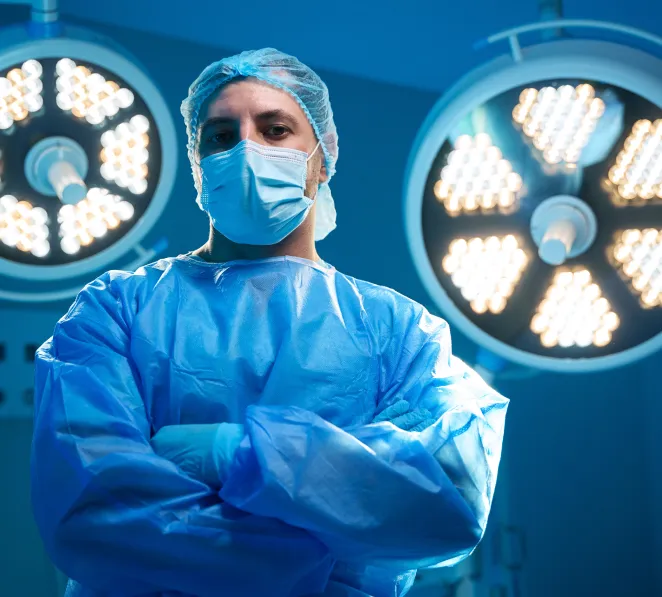 Surgeon in an operating theatre